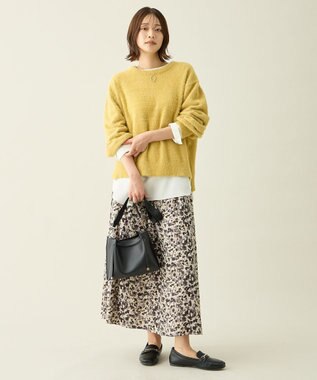 ANY 【ウエストゴム】モザイクプリントスカート エクリュベース