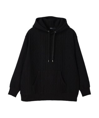 CRAFT STANDARD BOUTIQUE ケーブル柄カットパーカー1 Black