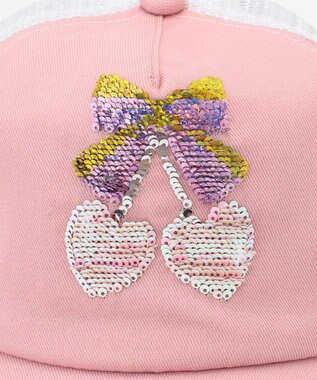 ANY KIDS スパンコール メッシュ キャップ ピンク×チェリー