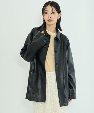 UNFILO L ソフトウール フェイクレイヤード ロンT クリーム