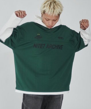 WEGO メッシュレイヤードTパーカー（LS） ダークグリーン