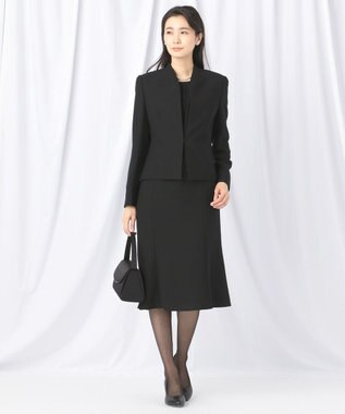 自由区 FORMAL 【前開きワンピース】ネルファータリンググログラン ジャケット+ワンピース ブラック系