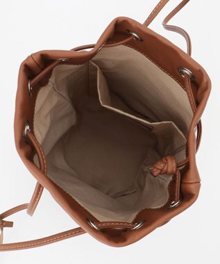 23区 MARCO MASI レザーキャンバスコンビ 巾着 バッグ ダークブラウン系