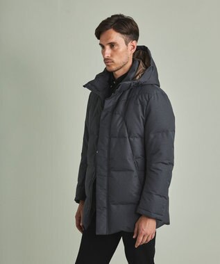 GOTAIRIKU 【仕事で着用可】MINOTECH メランジラミネート ダウンコート(23年モデル) グレー系