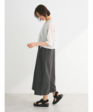 Green Parks ＳＥＴ２点　メッシュ＋ノースリーブワンピース Off White