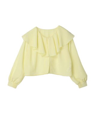 earth music&ecology ラッフルショートブラウス Yellow