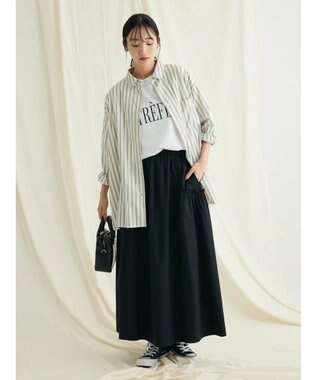 CRAFT STANDARD BOUTIQUE サイドフリルギャザースカート Black