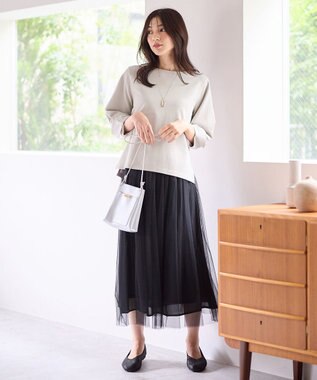 ANY L 【洗濯機可】袖タックプルオーバー サンドベージュ