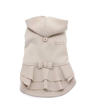 PET PARADISE ペットパラダイス  ペティヒート パーカー フリル中型犬 ベージュ