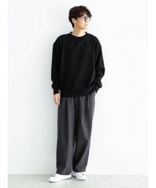 CRAFT STANDARD BOUTIQUE ケーブル柄カットプルオーバー1 Black