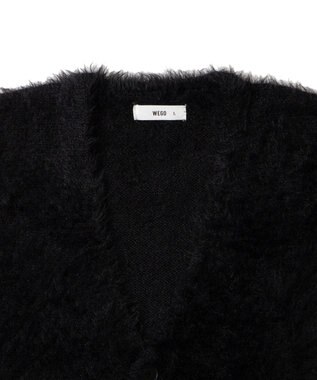 WEGO 【ユニセックス着用ITEM】フェザーカーディガン ブラック