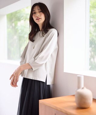 ANY L 【洗濯機可】袖タックプルオーバー サンドベージュ