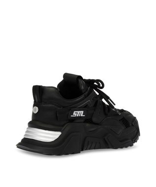 STEVE MADDEN KINGDOM ボリュームソールダブルレースアップスニーカー ブラック