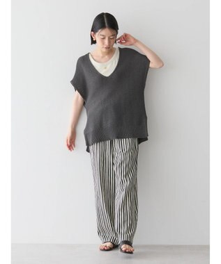 AMERICAN HOLIC リネンブレンドニットベスト Charcoal Gray