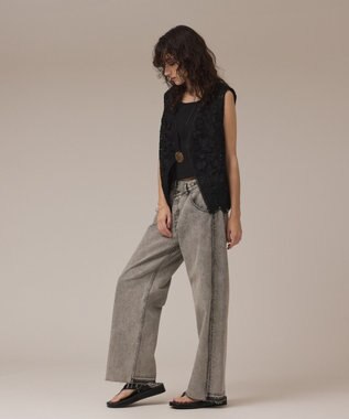 GRACE CONTINENTAL レース刺繍ベスト ブラック