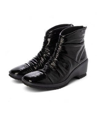 MODE ET JACOMO <D'ICI>ドレープデザインウェッジソールショートブーツ