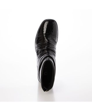 MODE ET JACOMO <D'ICI>ドレープデザインウェッジソールショートブーツ ブラックエナメル