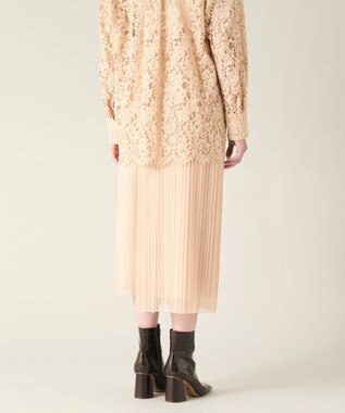 GRACE CONTINENTAL チュールタイトプリーツスカート ベージュ