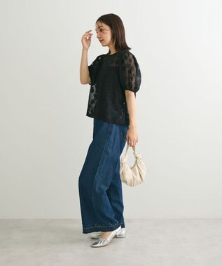 Green Parks ・ＥＬＥＮＣＡＲＥ　ＤＵＥ　フラワージャカードブラウス Black