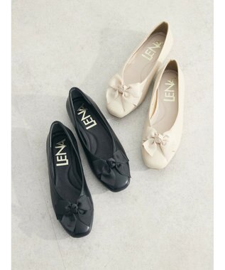 Green Parks ・ＬＥＮＡ　リボンフラットパンプス Ivory