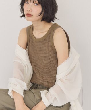AMERICAN HOLIC 【２点セット】メッシュレイヤードタンクトップ Mocha