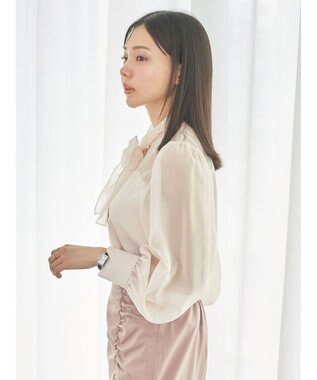 earth music&ecology シアードッキングブラウス Orange