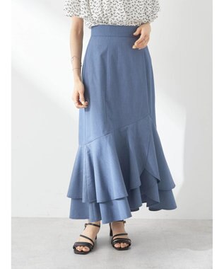 earth music&ecology チューリップヘムティアードスカート Blue
