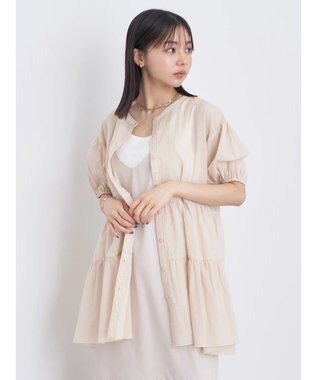 earth music&ecology 綿ローンティアードチュニック Beige