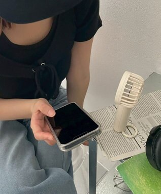 WEGO 【冷却/携帯扇風機/熱中症対策】カラビナ付ハンディファン オフホワイト