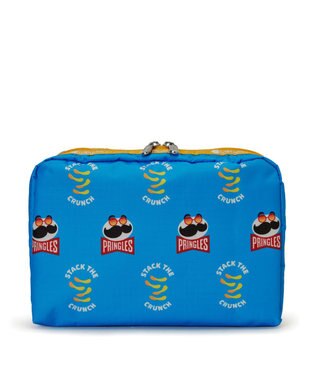 LeSportsac EXTRA LARGE RECTANGULAR COSMETIC/プリングルズブルーエクストラレクタンギュラーコスメティック