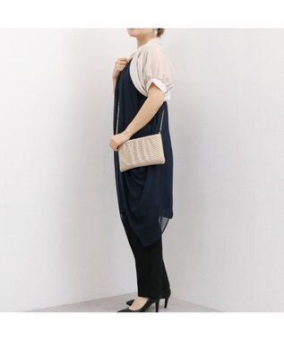 UNBILLION カシュカシュ cachecache / メタリックビーズスクエアミニショルダー ゴールド