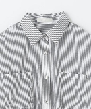 ANY コットンエアーウォッシュ5分袖シャツ ストライプ