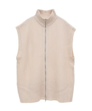 Green Parks フロントジップベスト Off White