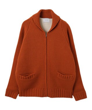 WEGO 【ユニセックス着用ITEM】カウチンニットカーディガン オレンジ