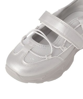 Green Parks ドロストコードメッシュスニーカー Silver