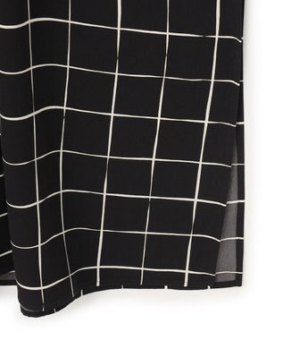 ICB L 【30th ANNIVERSARY】 ウィンドウペンプリント シャツワンピース ブラック×アイボリー