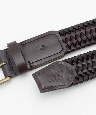 JOSEPH ABBOUD 【キングサイズ・伸びる！】ストレッチレザーベルト ダークブラウン系