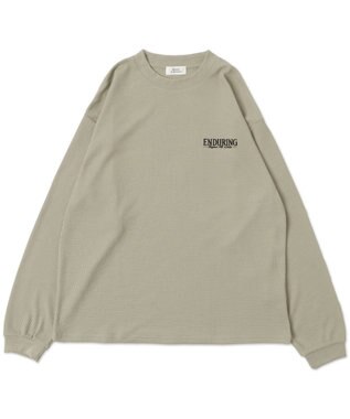WEGO ワッフルグラフィックT（LS） ベージュその他