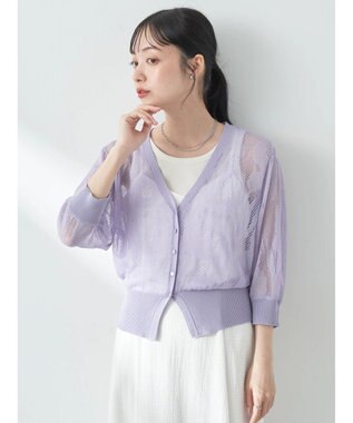 earth music&ecology 花柄シアーカーディガン