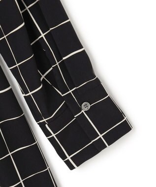 ICB L 【30th ANNIVERSARY】 ウィンドウペンプリント シャツワンピース ブラック×アイボリー