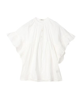 earth music&ecology コットンボイルボリュームブラウス Off White