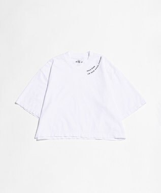 LENO EMBROIDERY  T-SHIRT / 刺繍Tシャツ WHITE×BLUE