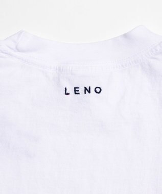 LENO EMBROIDERY  T-SHIRT / 刺繍Tシャツ WHITE×BLUE