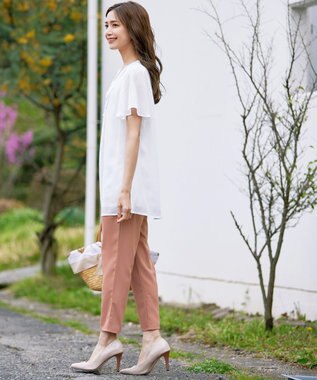 Tiaclasse 【洗える】幅広く活躍が期待できるドロストパンツ モーヴピンク