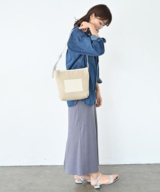 Hekhèr Le Style de Vie 【日本製 / 3WAY】ジュート×牛革 ショルダーバッグmedium ホワイト