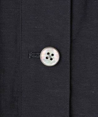 J.PRESS LADIES 【洗える】Sheer Vis リネン ノーカラー ブルゾン ネイビー系