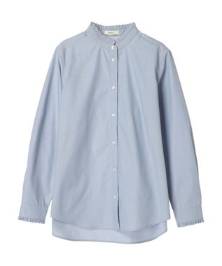 earth music&ecology スタンドフリルシャツ Sax