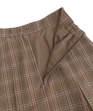 earth music&ecology 【セットアップ可】ビット付きミニスカート Check Brown