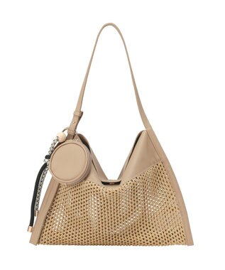 Green Parks 【２ＳＥＴ】ポーチチャーム付き雑材トートバッ Black