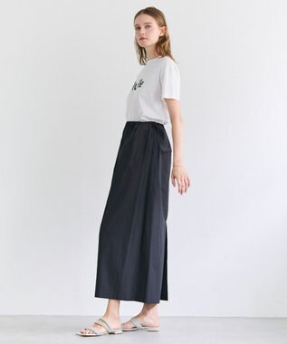 BEIGE， MALLOW / コットンタック イージーフレアスカート Black